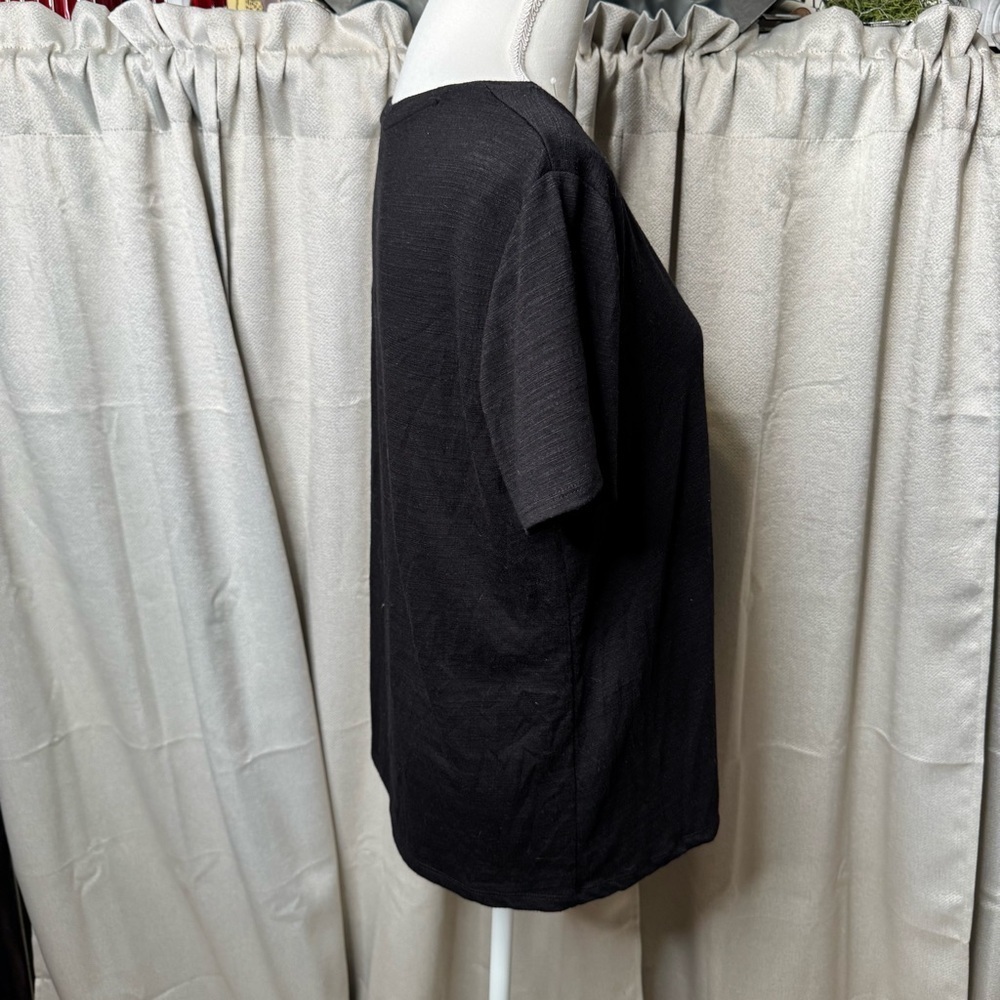 Simply Vera by Vera Wang Relaxed Fit Black Short Sleeve Tee Sz Lg - Picture 3 of 6